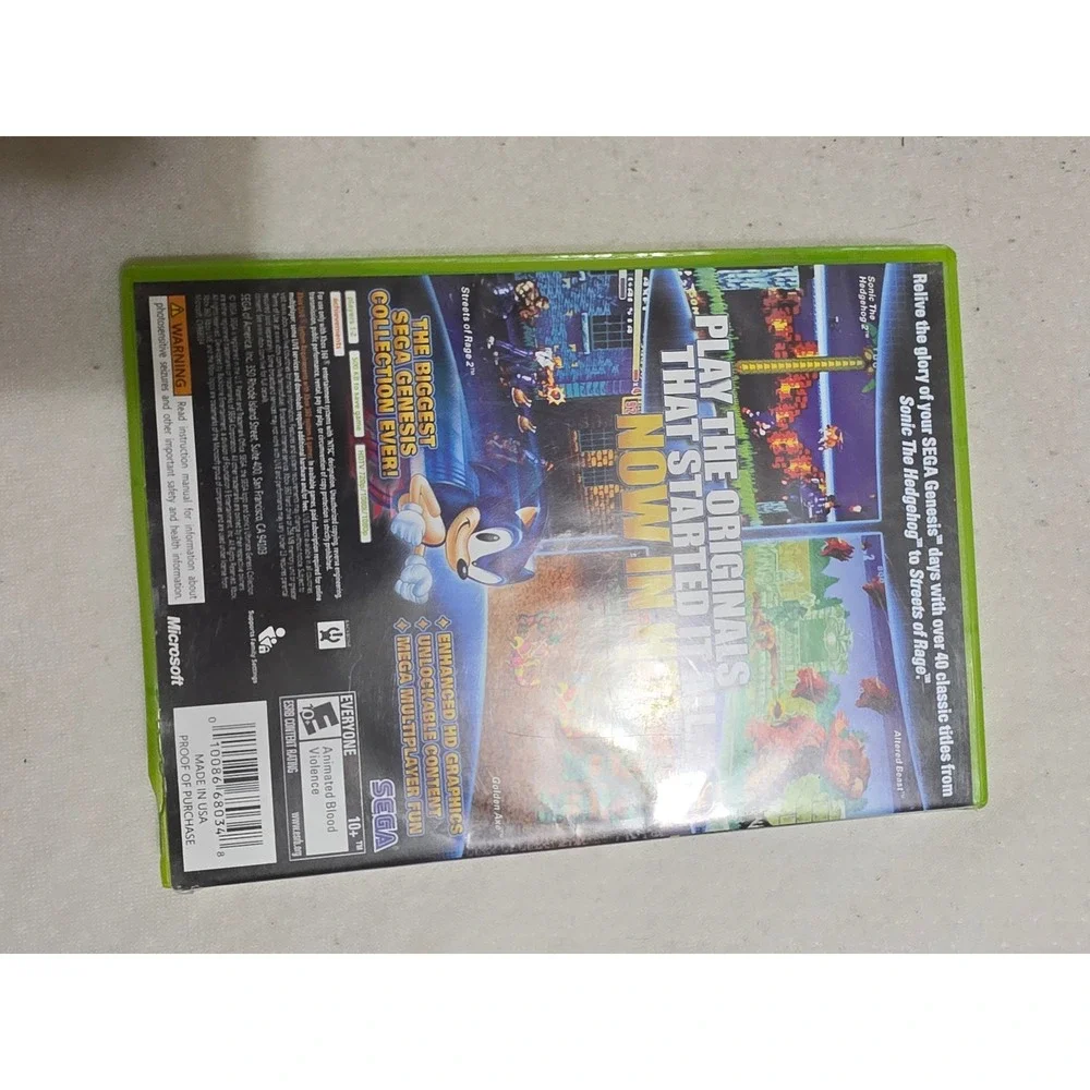 Sonics Ultimate Sega Genesis Collection Xbox 360 Platinum Hits Sega Video Game
